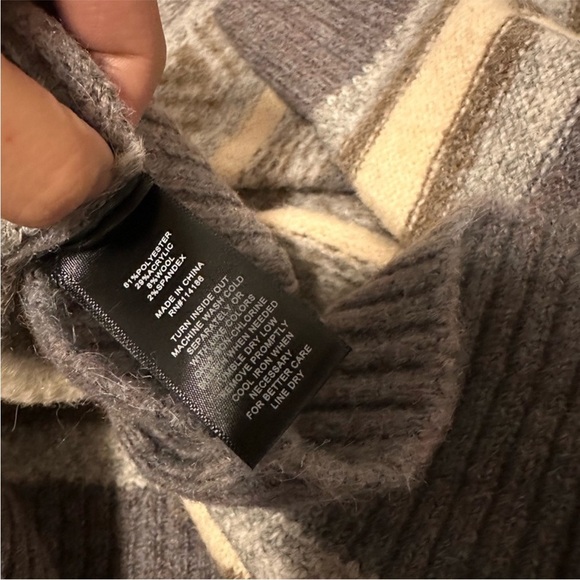 Frye Women's Fair-Isle Striped Half-Zip Draped-Collar Sweater size M - Picture 6 of 6